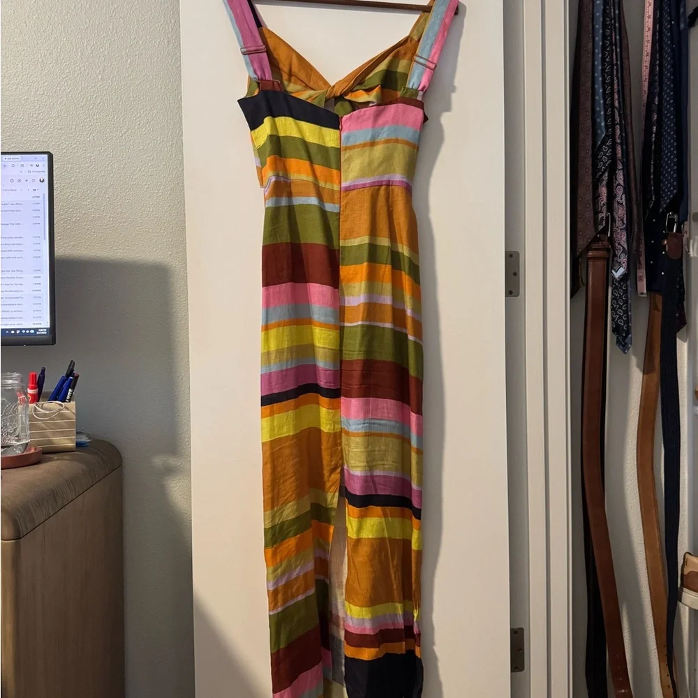 Cala De La Cruz Flora Lizzie Twisted Striped Midi-Dress - Picture 4 of 5